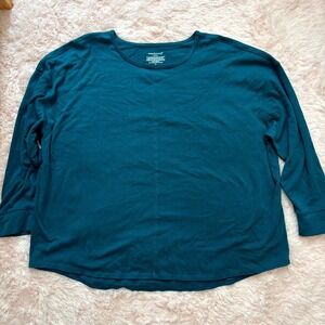 Westbound Women's 3X Long Sleeve Pullover Tee • Cotton/Rayon Blend • Deep Teal